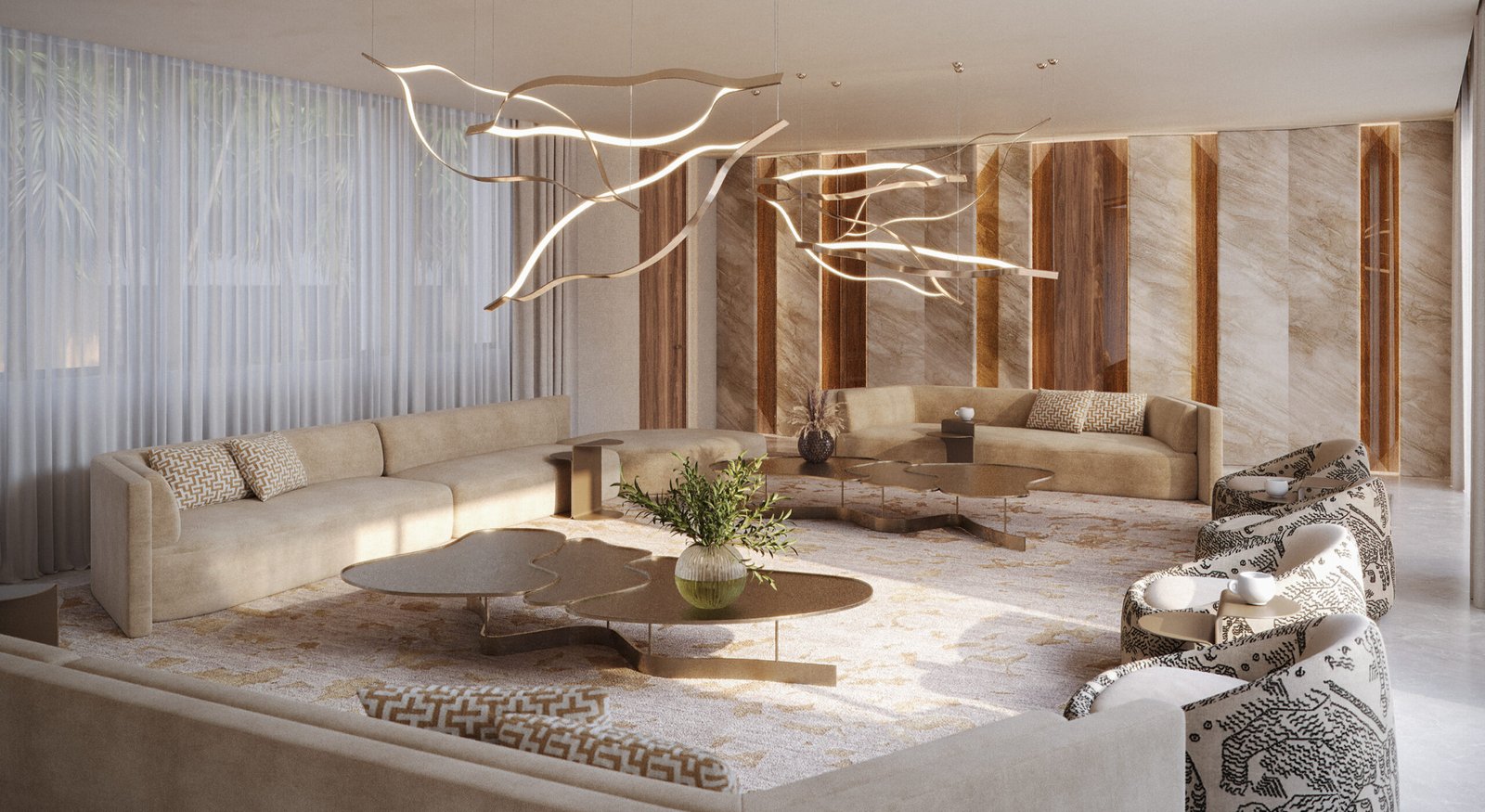 Sahra Residence Kuwait residential interiors mobile cover image