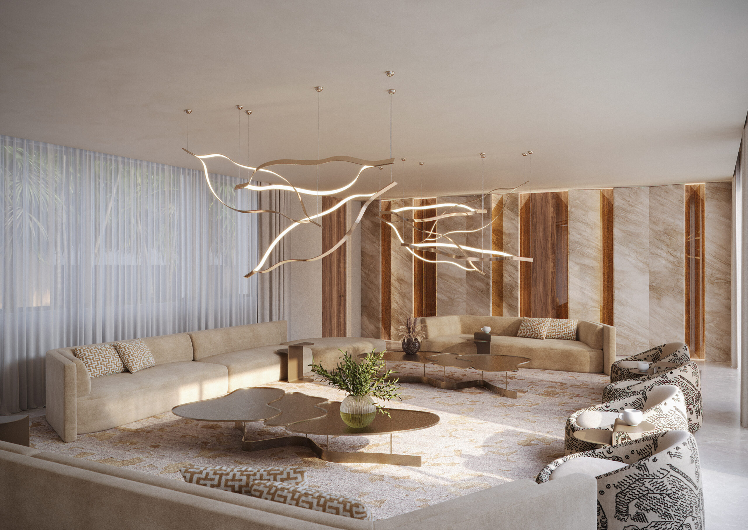 Sahra Residence Kuwait residential interiors mobile cover image